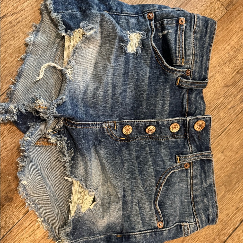 American Eagle Outfitters Blue Jean Shorts Distressed Style